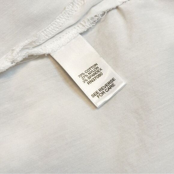 Est. 1946 White Button Down Tux Tail Shirt Medium Longline Curved Hem - Picture 9 of 9